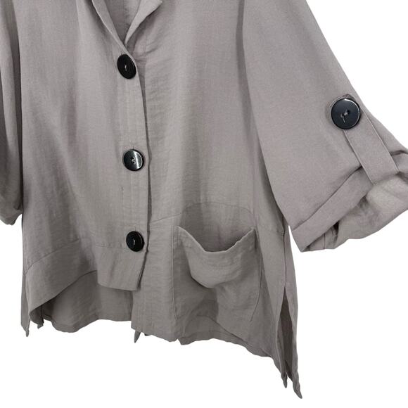 Moonlight by Y & S XL Gray Wearable Art to Wear Autumn Shirt Top Winter Cozy - Picture 5 of 6